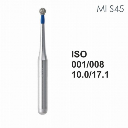 Бор алмазный MANI MI-S45 по ISO 001, шар ,008 х 10.0 х 17.1 мм, зернистость S, 5 штук от магазина Stom-Prof