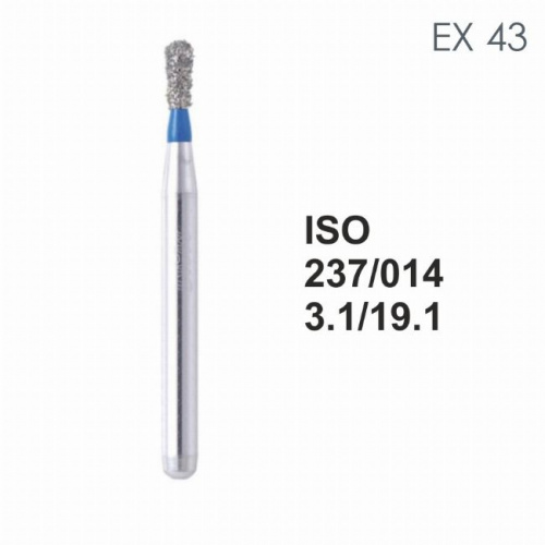Бор алмазный MANI EX-43 по ISO 237, груша ,014 х 3.1 х 19.1 мм, зернистость S, 5 штук от магазина Stom-Prof