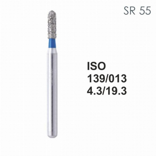 Бор алмазный MANI SR-55 по ISO 139, цилиндр ,013 х 4,3 х 19.3 мм, зернистость S, 5 штук от магазина Stom-Prof