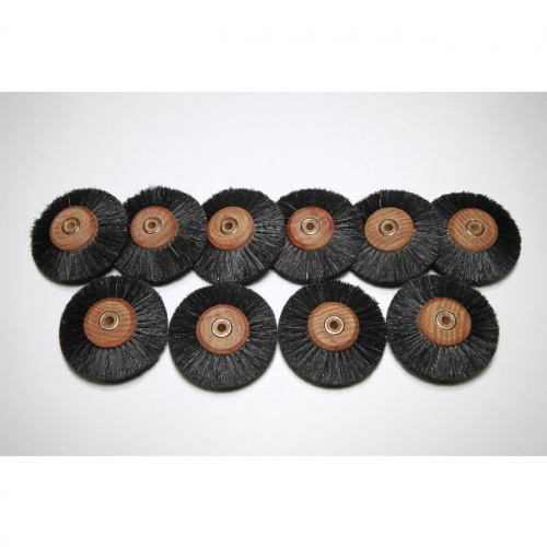 Щётка для шлифмотора натуральная чёрная жёсткая, 4-х рядная, диаметр 80мм (дерево), 10шт. от магазина Stom-Prof