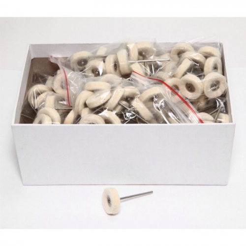 Фильц зуботехнический Sheshan Brush войлочный жёсткий, на дискодержателе, диаметр 22мм, 144шт от магазина Stom-Prof