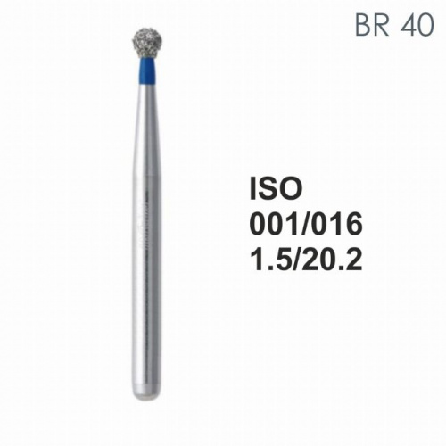 Бор алмазный MANI BR-40 по ISO 001, шар, 016 х 1.5 х 20.2 мм, зернистость S, 5 штук от магазина Stom-Prof