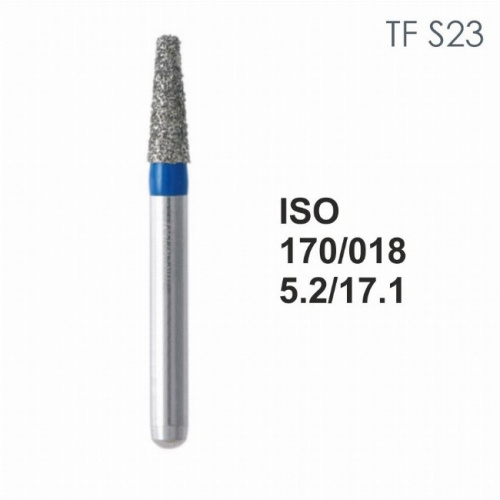 Бор алмазный MANI TF-S23 по ISO 170, конус ,018 х 5.2 х 17.1 мм, зернистость S, 5 штук от магазина Stom-Prof