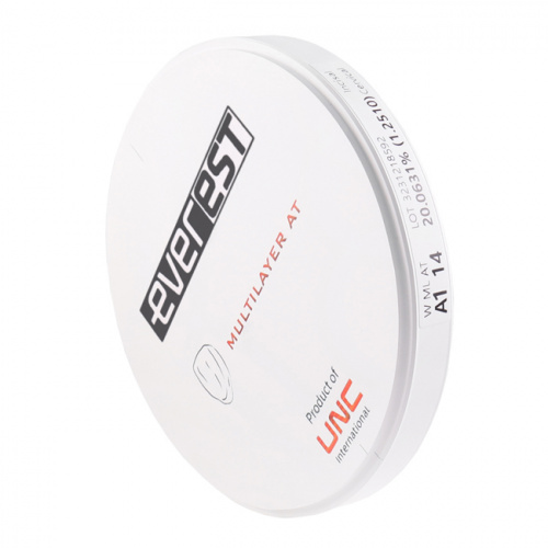 Диск циркониевый Everest Multilayer AT, размер 95х14 мм, оттенок A1, многослойный UNC Everest Multilayer от магазина Stom-Prof