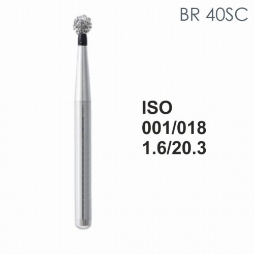 Бор алмазный MANI BR-40SC по ISO 001, шар, 018 х 1.6 х 20.3 мм, зернистость SC, 5 штук от магазина Stom-Prof