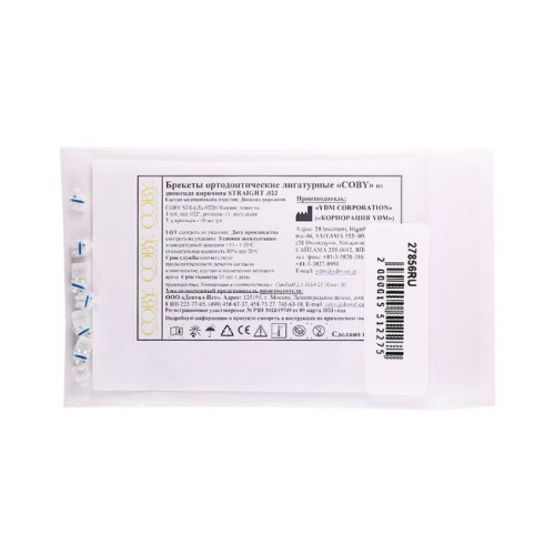Брекеты COBY STR-L3L-022H из диоксида циркония,нижние левые на 3 зуб,паз .022",с крючком,ROTH от магазина Stom-Prof