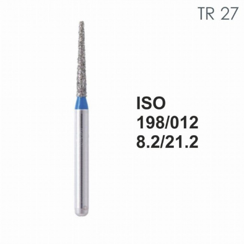 Бор алмазный MANI TR-27 по ISO 198, конус ,012 х 8.2 х 21.2 мм, зернистость S, 5 штук от магазина Stom-Prof