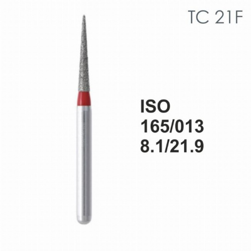 Бор алмазный MANI TC-21F по ISO 165, конус ,013 х 8.1 х 21.9 мм, зернистость F, 5 штук от магазина Stom-Prof
