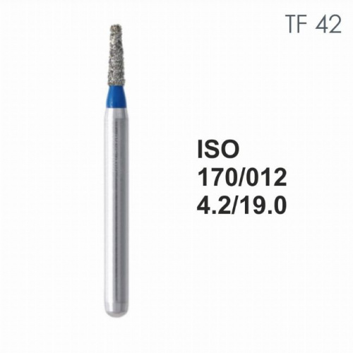 Бор алмазный MANI TF-42 по ISO 170, конус ,012 х 4.2 х 19.0 мм, зернистость S, 5 штук от магазина Stom-Prof