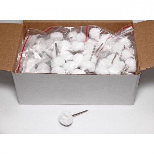 Фильц зуботехнический Sheshan Brush махровый, белый, на дискодержателе, диаметр 22мм, 144шт. от магазина Stom-Prof