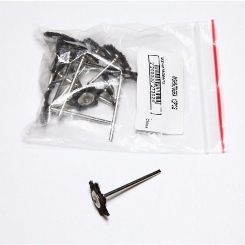 Щёточка звёздочка Songjiang Sheshan, натуральная щетина, серая, средней жесткости, диаметр 22мм, 12 шт от магазина Stom-Prof