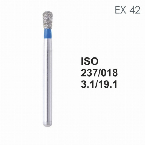 Бор алмазный MANI EX-42 по ISO 237, груша ,018 х 3.1 х 19.1 мм, зернистость S, 5 штук от магазина Stom-Prof