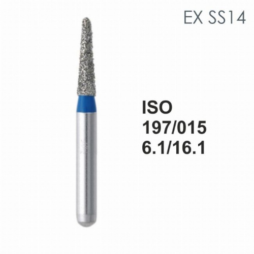 Бор алмазный MANI EX-SS14 по ISO 197, конус ,015 х 6.1 х 16.1 мм, зернистость S, 5 штук от магазина Stom-Prof