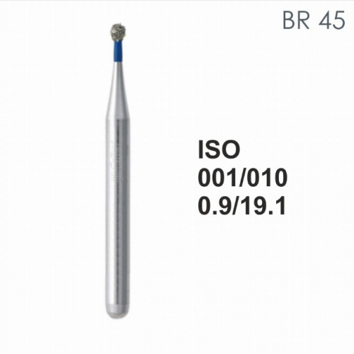 Бор алмазный MANI BR-45 по ISO 001, шар, 010 х 0.9 х 19.1 мм, зернистость S, 5 штук от магазина Stom-Prof