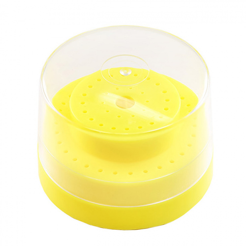 Подставка пластиковая Wuhan для боров, круглая,с прозрачной крышкой, 60 отверстий, жёлтая. от магазина Stom-Prof