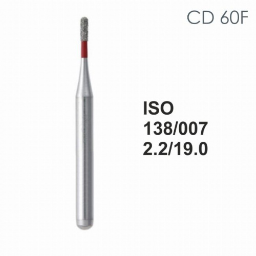Бор алмазный MANI CD-60F по ISO 138, цилиндр,007 х 2.2 х 19.0 мм, зернистость F, 5 штук от магазина Stom-Prof