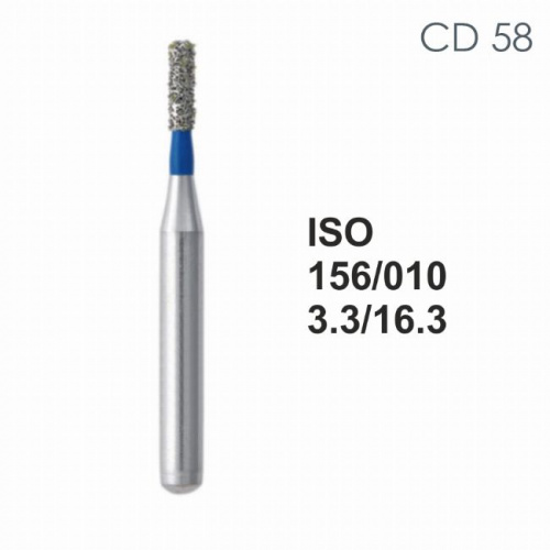 Бор алмазный MANI CD-58 по ISO 156, цилиндр,010 х 3.3 х 16.3 мм, зернистость S, 5 штук от магазина Stom-Prof