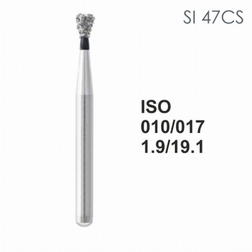Бор алмазный MANI SI-47SC по ISO 010, об.конус ,017 х 1.6 х 19.1 мм, зернистость SC, 5 штук от магазина Stom-Prof