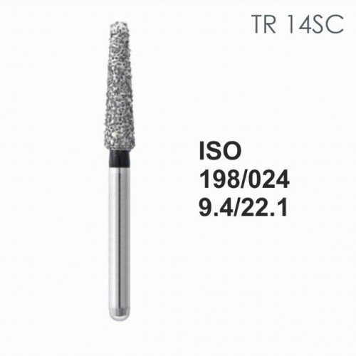 Бор алмазный MANI TR-14SC по ISO 198, конус ,024 х 9.4 х 22.1 мм, зернистость SC, 5 штук от магазина Stom-Prof