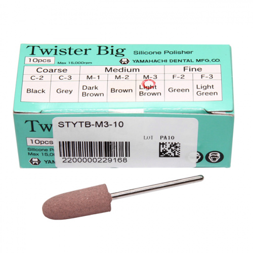 Силиконовый полир Twister Big для обработки акрила, medium M-3, светло-коричневый, 10 шт. от магазина Stom-Prof