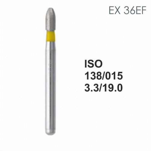 Бор алмазный MANI EX-36EF по ISO 138, цилиндр ,015 х 3.3 х 19.0 мм, зернистость EF, 5 штук от магазина Stom-Prof