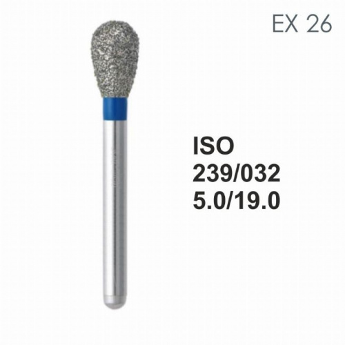 Бор алмазный MANI EX-26 по ISO 239, груша ,032 х 5.0 х 19.0 мм, зернистость S, 5 штук от магазина Stom-Prof