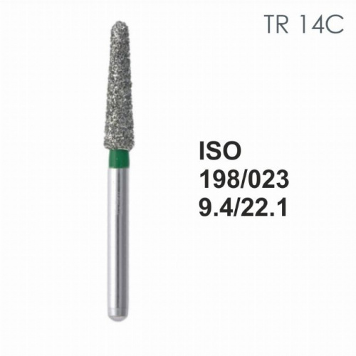 Бор алмазный MANI TR-14C по ISO 198, конус ,023 х 9.4 х 22.1 мм, зернистость C, 5 штук от магазина Stom-Prof