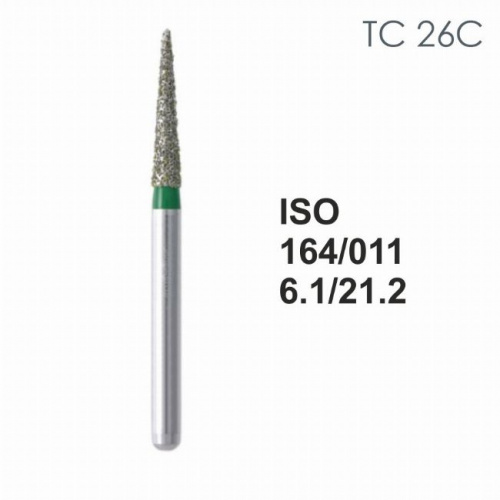 Бор алмазный MANI TC-26C по ISO 164, конус ,011 х 6.1 х 21.2 мм, зернистость C, 5 штук от магазина Stom-Prof