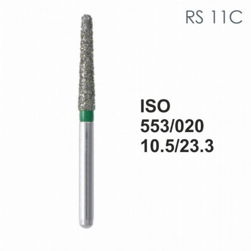 Бор алмазный MANI RS-11C по ISO 553, конус ,020 х 10.5 х 23.3 мм, зернистость C, 5 штук от магазина Stom-Prof