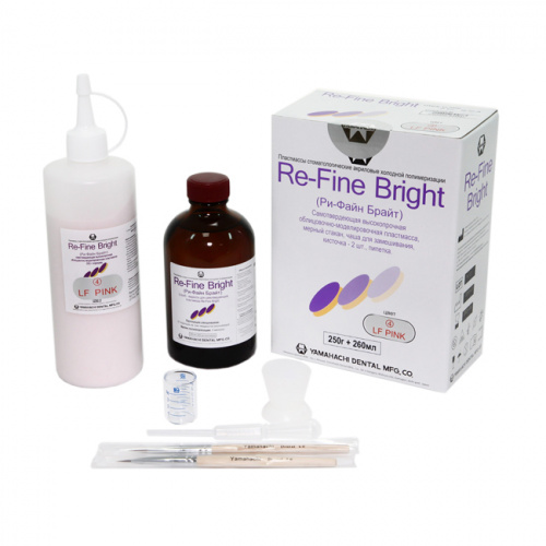 Пластмасса Re-Fine Bright самотвердеющая (3 минуты), цвет LF Pink, набор 250 г + 260 мл. от магазина Stom-Prof