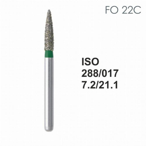 Бор алмазный MANI FO-22C по ISO 288, пламя ,017 х 7.2 х 21.1 мм, зернистость C, 5 штук от магазина Stom-Prof
