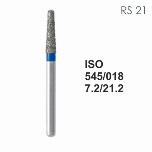 Бор алмазный MANI RS-21 по ISO 553, конус ,018 х 7.2 х 21.2 мм, зернистость S, 5 штук от магазина Stom-Prof
