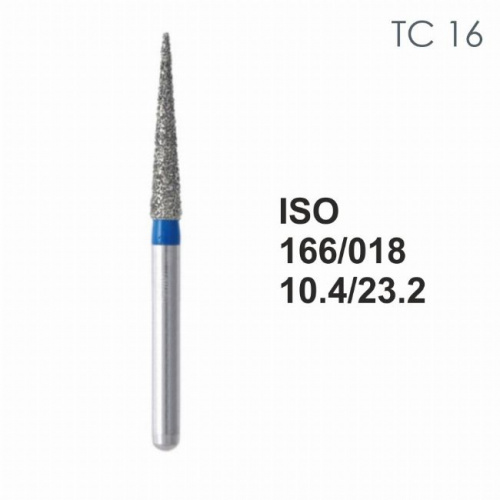 Бор алмазный MANI TC-16 по ISO 166, конус ,018 х 10.4 х 23.3 мм, зернистость S, 5 штук от магазина Stom-Prof