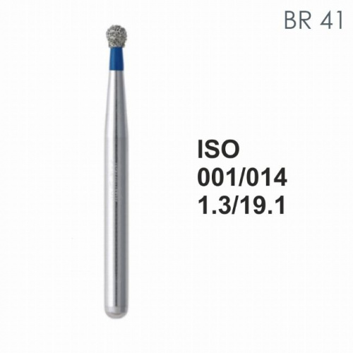 Бор алмазный MANI BR-41 по ISO 001, шар, 014 х 1.3 х 19.1 мм, зернистость S, 5 штук от магазина Stom-Prof