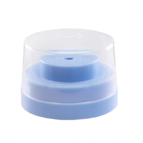 Подставка пластиковая Wuhan для боров, круглая,с прозрачной крышкой, 60 отверстий, синий. от магазина Stom-Prof