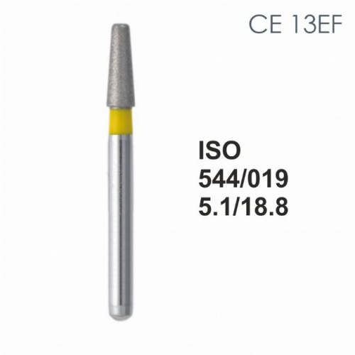 Бор алмазный MANI CE-13EF по ISO 544, конус,019 х 5.1 х 18.8 мм, зернистость EF, 5 штук от магазина Stom-Prof