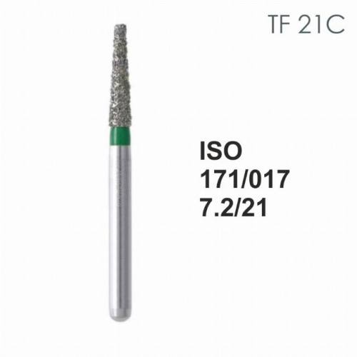 Бор алмазный MANI TF-21C по ISO 171, конус ,017 х 7.2 х 21.0 мм, зернистость C, 5 штук от магазина Stom-Prof