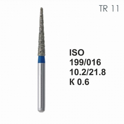 Бор алмазный MANI TR-11 по ISO 199, конус ,016 х 10.2 х 21.8 мм, зернистость S, 5 штук от магазина Stom-Prof