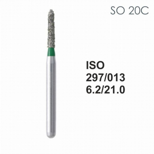 Бор алмазный MANI SO-20C по ISO 297, торпеда ,013 х 6,2 х 21 мм, зернистость С, 5 штук от магазина Stom-Prof