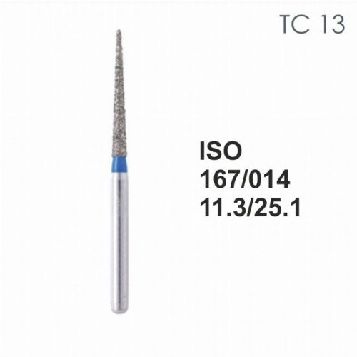 Бор алмазный MANI TC-13 по ISO 167, конус ,014 х 11.3 х 25.1 мм, зернистость S, 5 штук от магазина Stom-Prof