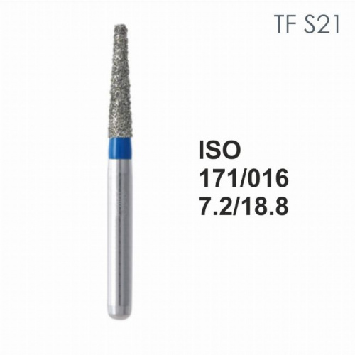 Бор алмазный MANI TF-S21 по ISO 171, конус ,016 х 7.2 х 18.8 мм, зернистость S, 5 штук от магазина Stom-Prof