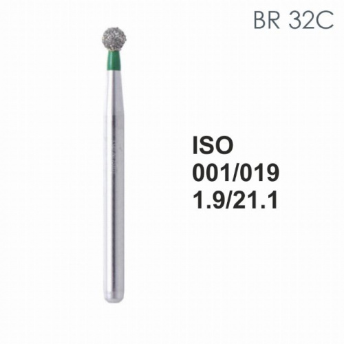 Бор алмазный MANI BR-32C по ISO 001, шар, 019 х 1.9 х 21.1 мм, зернистость C, 5 штук от магазина Stom-Prof