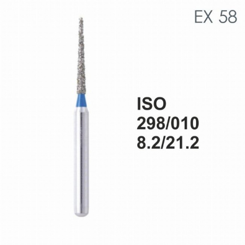 Бор алмазный MANI EX-58 по ISO 298, торпеда ,010 х 8.2 х 21.2 мм, зернистость S, 5 штук от магазина Stom-Prof