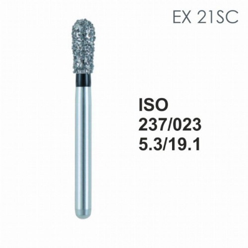 Бор алмазный MANI EX-21SC по ISO 039, дв.конус ,034 х 5.1 х 19.2 мм, зернистость SC, 5 штук от магазина Stom-Prof