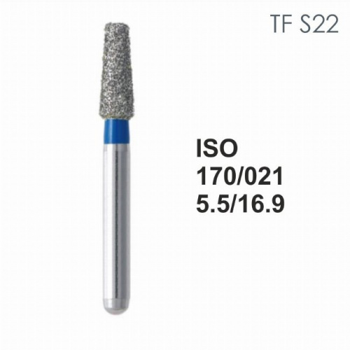 Бор алмазный MANI TF-S22 по ISO 170, конус ,021 х 5.5 х 16.9 мм, зернистость S, 5 штук от магазина Stom-Prof