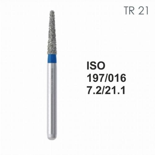 Бор алмазный MANI TR-21 по ISO 197, конус ,016 х 7.2 х 21.1 мм, зернистость S, 5 штук от магазина Stom-Prof