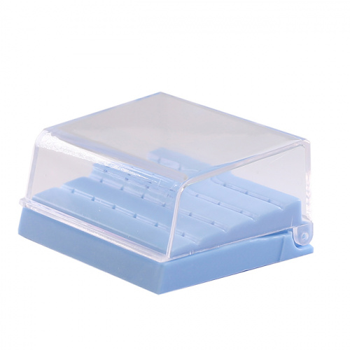 Подставка пластиковая Wuhan для турбинных боров, круглая,с прозрачной крышкой, 24 отверстий, синяя. от магазина Stom-Prof