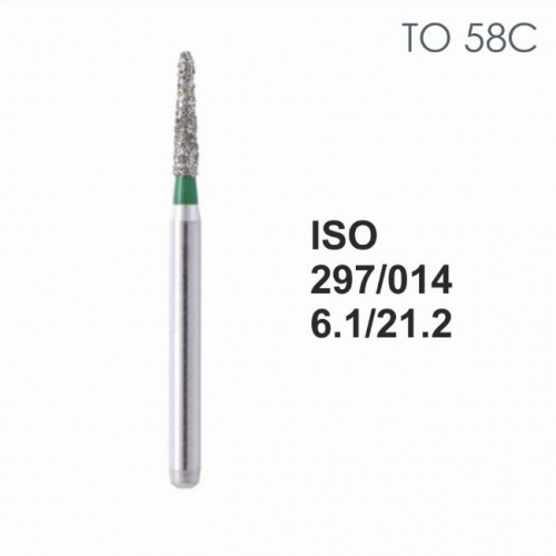 Бор алмазный MANI TF-58C по ISO 297, торпеда ,014 х 6.1 х 21.2 мм, зернистость C, 5 штук от магазина Stom-Prof