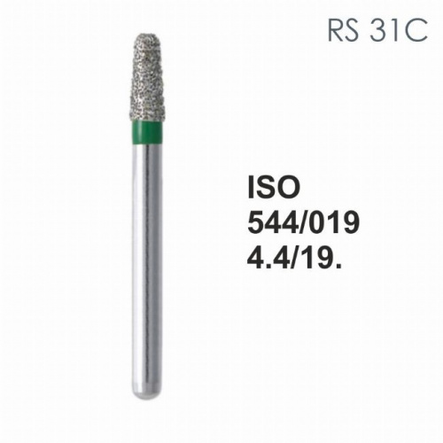 Бор алмазный MANI RS-31C по ISO 544, конус ,019 х 4.4 х 19.2 мм, зернистость C, 5 штук от магазина Stom-Prof