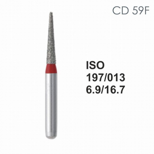 Бор алмазный MANI CD-59F по ISO 197, конус,013 х 6.9 х 16.7 мм, зернистость F, 5 штук от магазина Stom-Prof